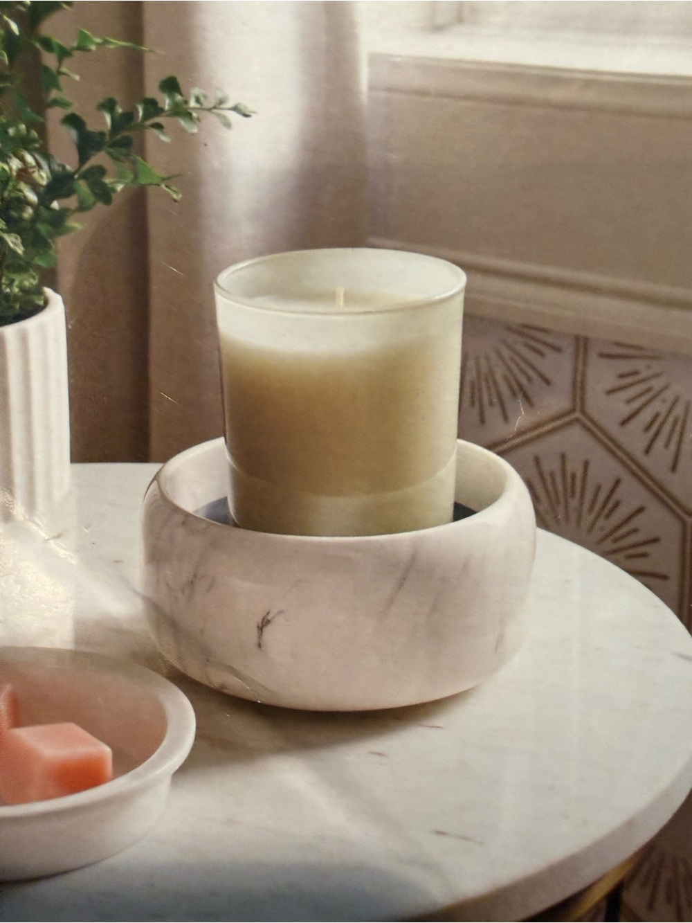 Threshold Candle and Wax Warmer with Marble Accent